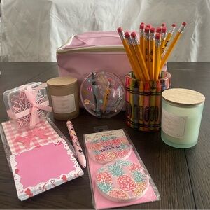 Pink Stationery and Candle Set